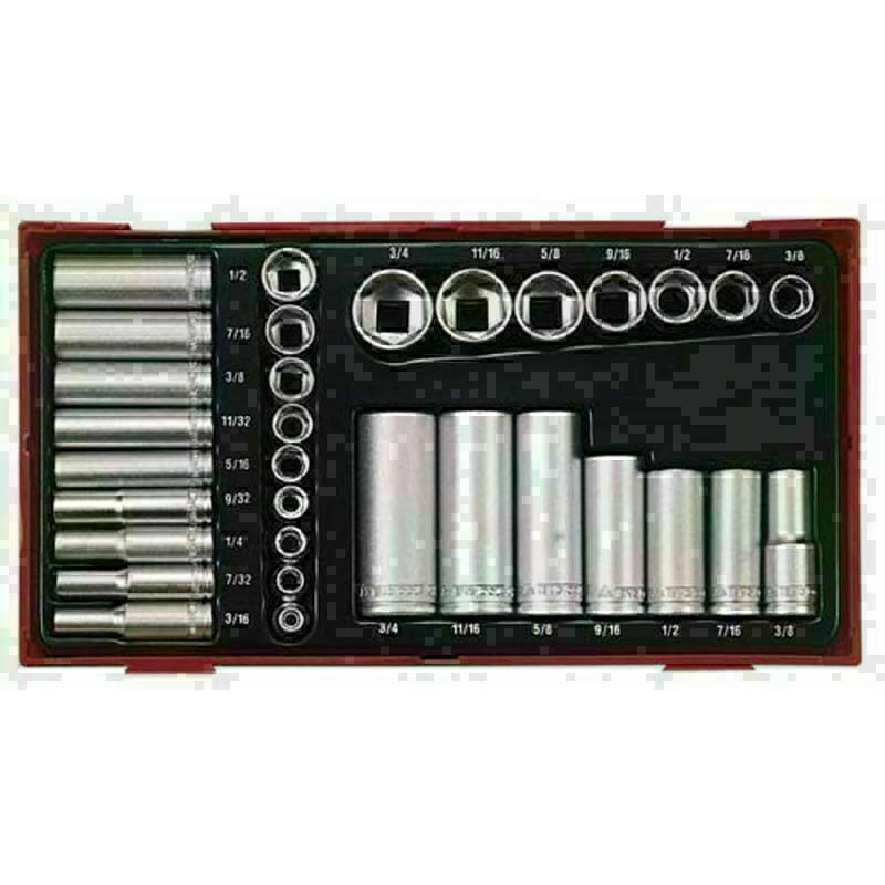 

Juego de 32 Vasos Hexagonales 1/4' y 3/8' en Pulgadas Normal y largos TengTools