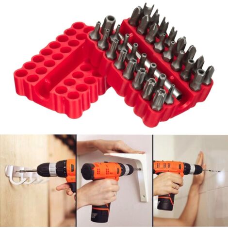 Juego de 33 puntas de seguridad hexagonales Torx CRV6150 con soporte magnético y estuche de almacenamiento.