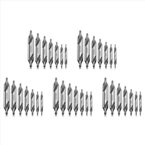 Juego de 35 brocas de centrado con ángulo de 60 grados, herramientas de fresado para torno de metal.