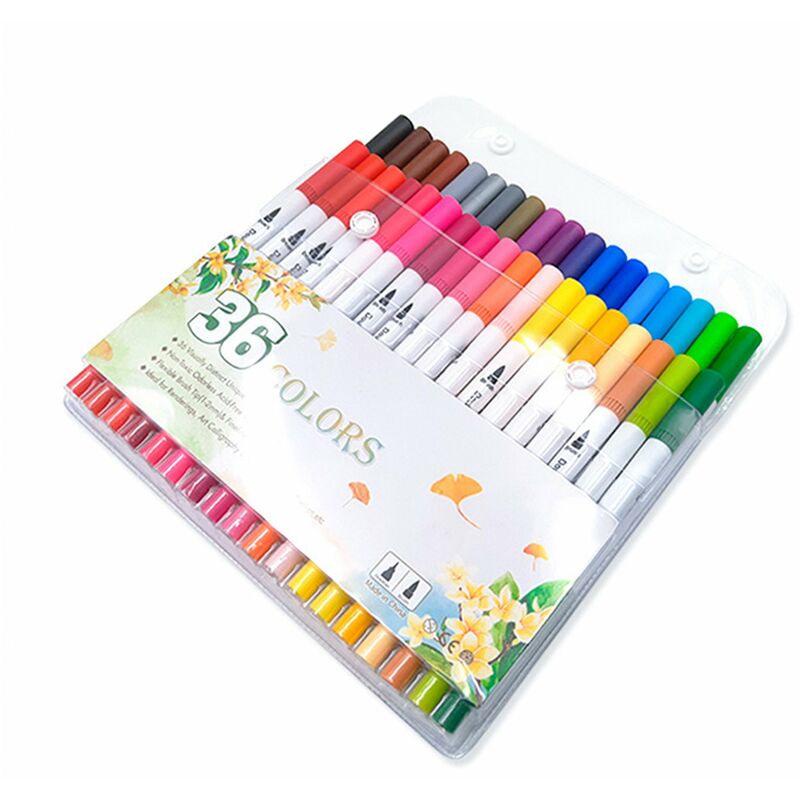 

Juego de 36 marcadores de colores, boligrafos de colores de doble punta, marcadores artisticos de punta fina para ninos, adultos, dibujos para