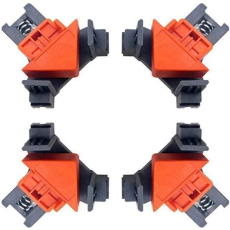 Juego de 4 abrazaderas de ángulo recto para carpintería, clips de sujeción de ángulo recto de 90 grados para fijación rápida de marcos de fotos, abrazaderas de esquina.