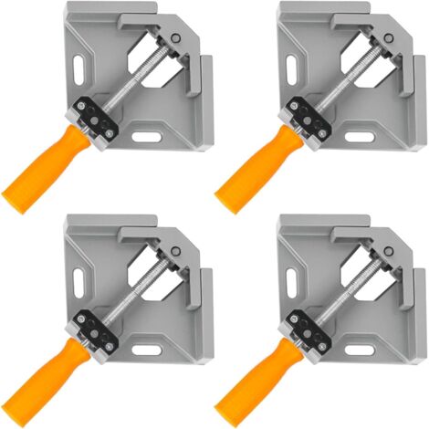 Juego de 4 abrazaderas de carpintería de 90 grados, abrazaderas angulares, abrazaderas de mordaza giratoria ajustable, herramientas para trabajar la madera, herramientas manuales, abrazaderas angulare