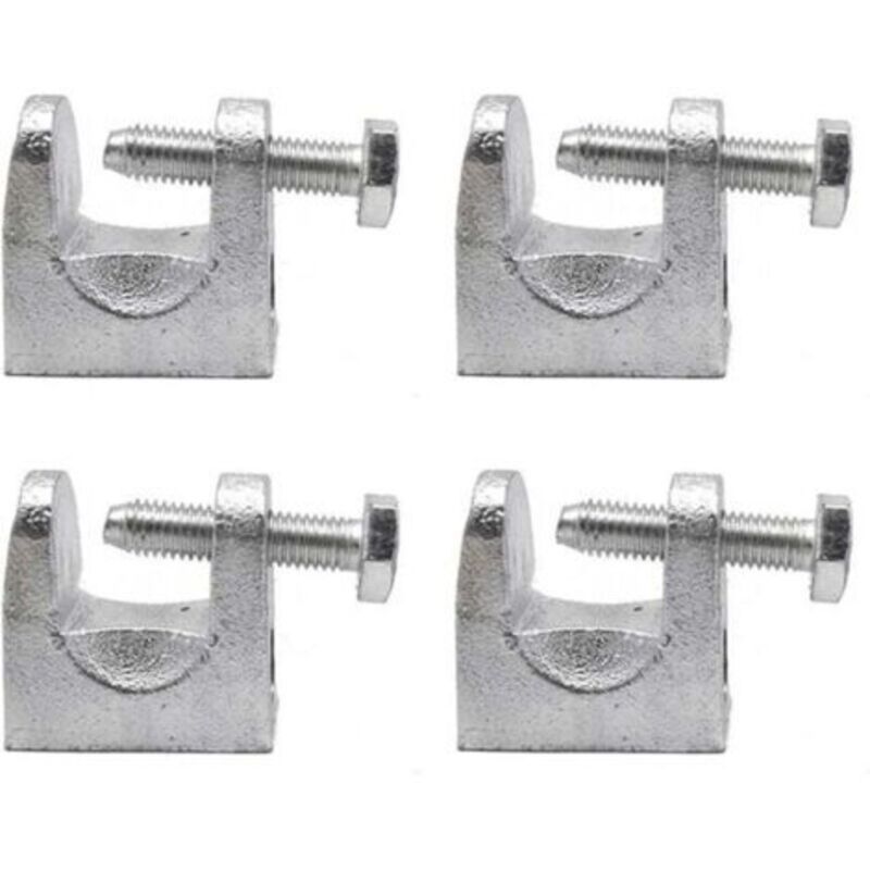 Juego de 4 abrazaderas para vigas, abrazaderas de soporte de acero galvanizado, abrazadera para vigas, abrazadera de perfil KCK, abertura de 25 mm, 