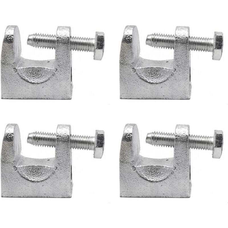 Juego de 4 abrazaderas para vigas, abrazaderas de soporte de acero galvanizado, abrazadera para vigas, abrazadera de perfil KCK, abertura de 25 mm, 