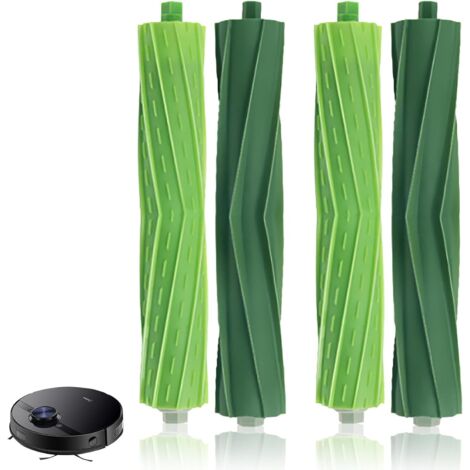 Juego de 4 accesorios de cepillo compatibles con Roomba i7 i7+ E5 E6 i3 i8+ Robot Aspirador, repuestos de casete de cepillo de goma, rodillo de repuesto, kit de rodillo extractor