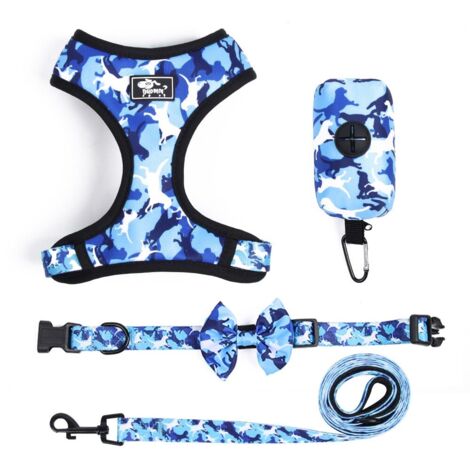 Juego de 4 accesorios para perros, M, azul