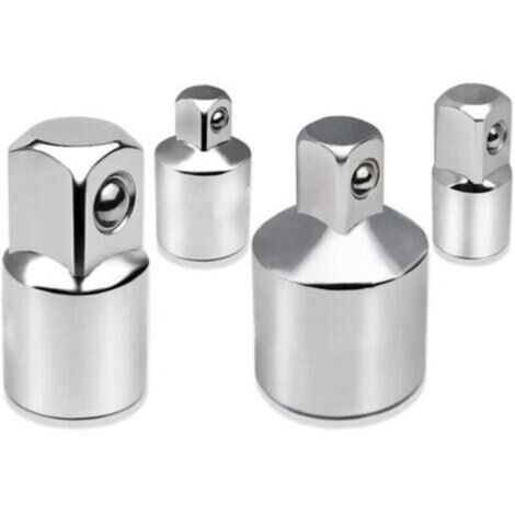 Juego de 4 adaptadores de trinquete, adaptador de vaso, trinquete de 1/2 pulgada a 3/8 de pulgada, trinquete de 3/8 de pulgada a 1/2 pulgada, trinquete de 1/4 de pulgada a 3/8 de pulgada, trinquete de