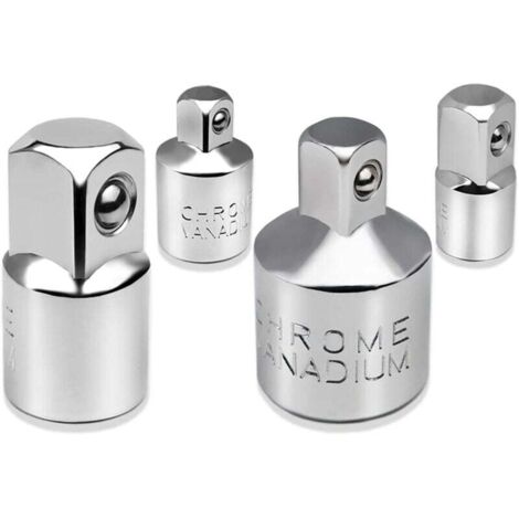Juego de 4 adaptadores de vaso de trinquete de 1/2" a 3/8", 3/8" a 1/2", 1/4" a 3/8", 3/8" a 1/4", adaptadores reductores de vaso y punta de DEBUNS