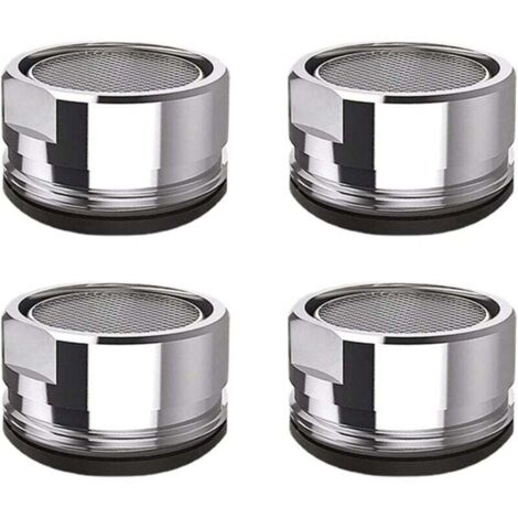Juego de 4 aireadores de grifo de acero inoxidable M24, filtro para grifo de cocina y baño (sin almohadilla de goma)