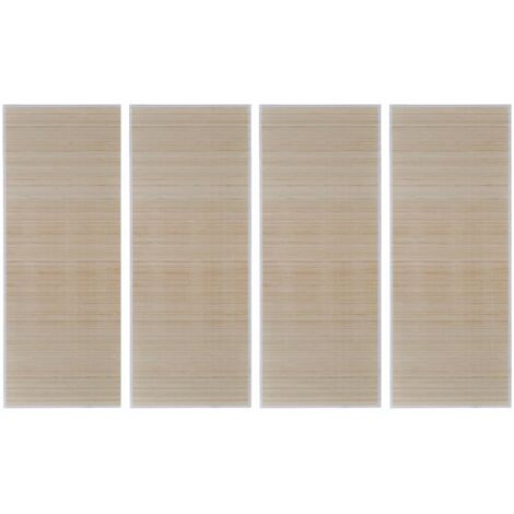 Juego de 4 alfombras rectangulares de bambú natural 120x180 cm DEC023997