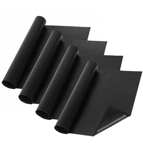 Juego de 4 alfombrillas para barbacoa de 40 x 30 cm, antiadherentes, de PTFE, modelo BRUNBESTE BB-3367