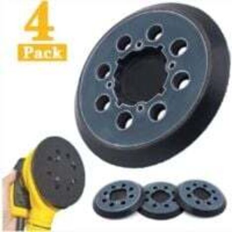 Juego de 4 almohadillas de lijado de 8 orificios para lijadoras orbitales de 125 mm DWE6423, DWE6421 y DCW210B