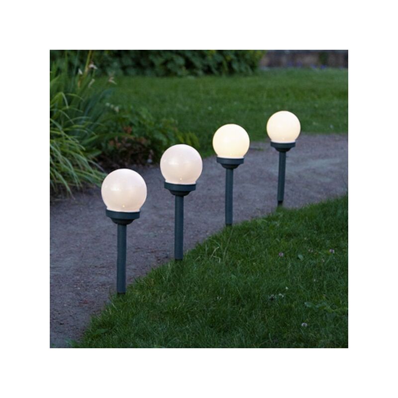 

Juego de 4 balizas solares LED de 4 globos.