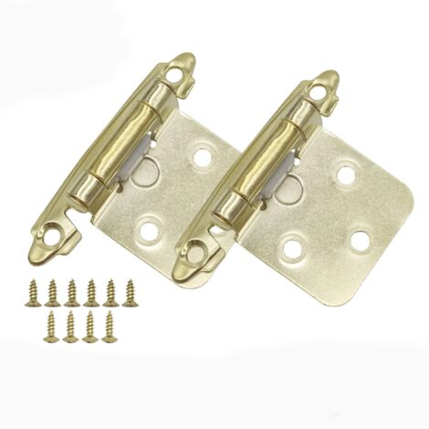Juego de 4 bisagras de cobre antiguo para puertas de cocina, de cierre automático, con solapamiento de 1,27 cm (variable) y marco semi-oculto (D).