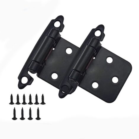 Juego de 4 bisagras de cobre antiguo para puertas de cocina, de cierre automático, con solapamiento de 1,27 cm (variable) y marco semi-oculto (E).