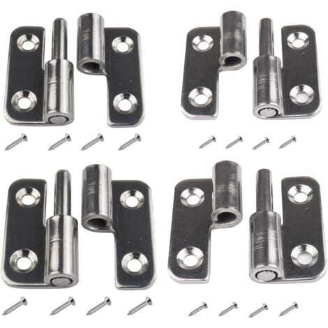 Juego de 4 bisagras de puerta desmontables de 1,5 pulgadas, bisagras correderas pequeñas (2 derechas + 2 izquierdas)