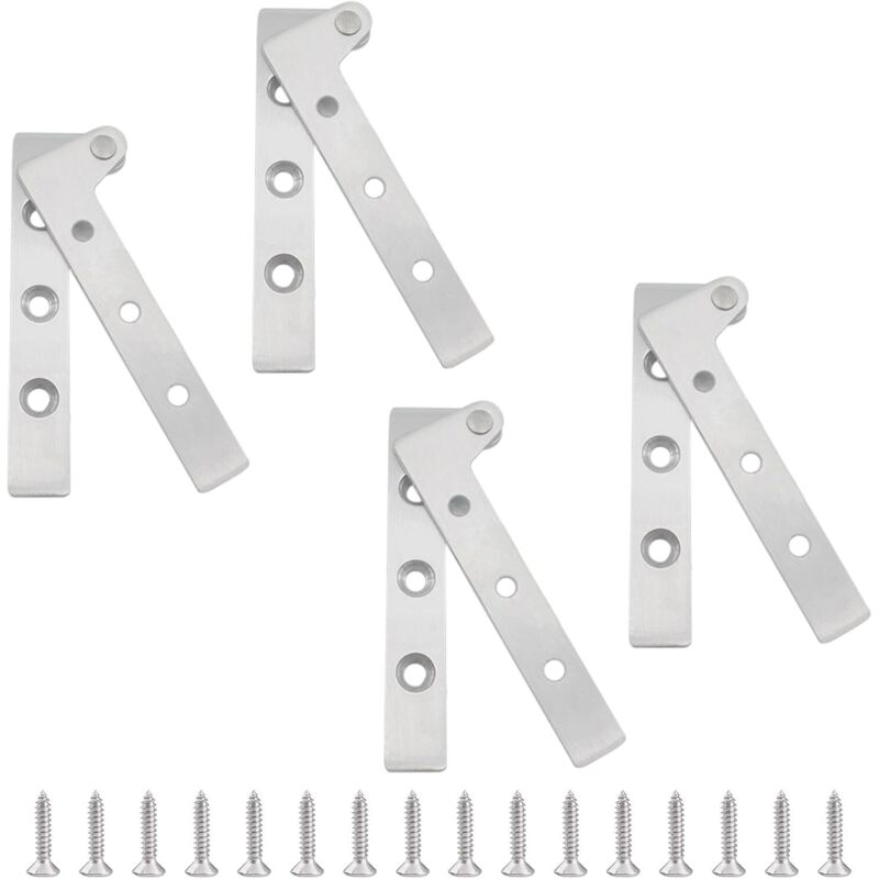Juego de 4 bisagras pivotantes, giratorias 360 grados, fabricadas en acero inoxidable, para puertas de armarios y ventanas.