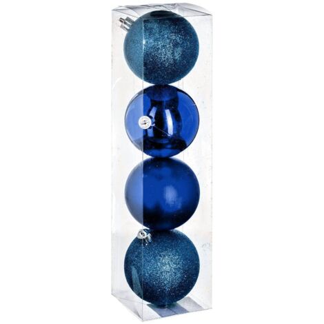 Juego de 4 bolas D.8cm azul noche - Feeric lights & christmas