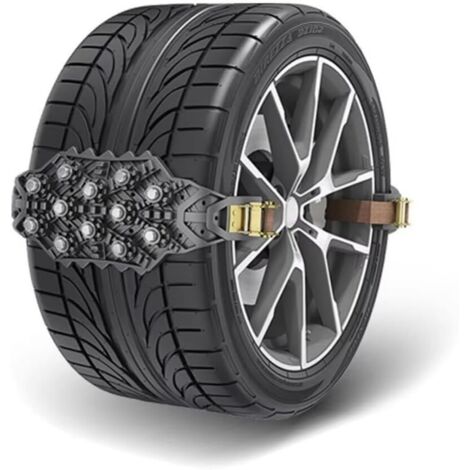 Juego de 4 cadenas antideslizantes para neumáticos de invierno, cadenas de nieve antideslizantes de acero TPU, para hielo, barro, montaña y carretera (negras).