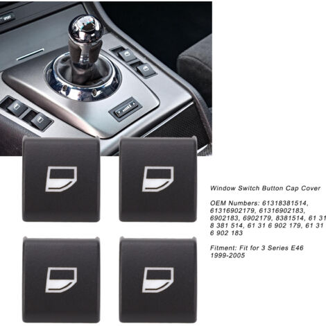 Juego de 4 cápsulas para botones de control de elevalunas eléctricos para BMW Serie 3 E46 (1999-2005) - Cubierta protectora
