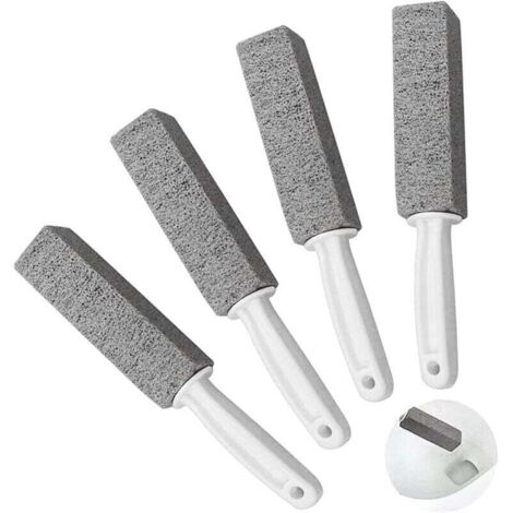Juego de 4 cepillos de limpieza con piedra pómez, piedra pómez con mango, limpiador de inodoro, cepillo y anillo quitamanchas para agua dura.