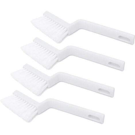 Juego de 4 cepillos de limpieza para ranuras y hendiduras, juego de cepillos pequeños, suaves y ergonómicos para baño, cocina y superficies estrechas.