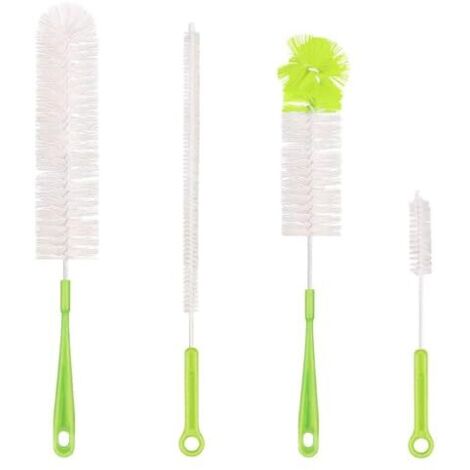 Juego de 4 cepillos limpiadores de botellas Qisan, multifuncionales, largos, para botellas de agua