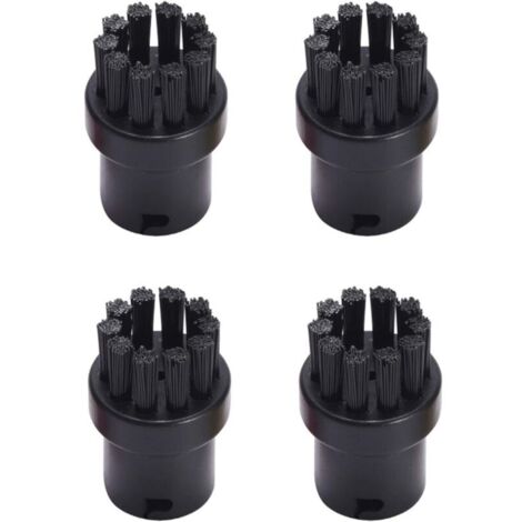 Juego de 4 cepillos redondos de repuesto para limpiadores a vapor Karcher SC1 SC2 SC3 SC4 SC5 SC7 (negro)
