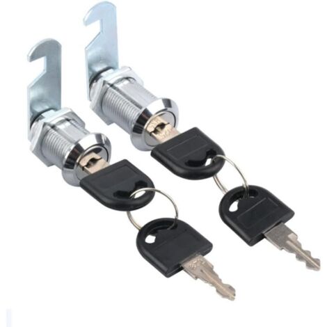 Juego de 4 cerraduras de leva para armarios, cilindro metálico, cerradura de llave igual, cerradura de cajón con 2 placas de cierre diferentes (40 mm)