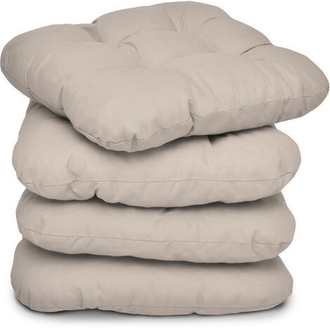Juego de 4 cojines para silla Beautissu Lisa, 48 x 48 x 8 cm, color topo