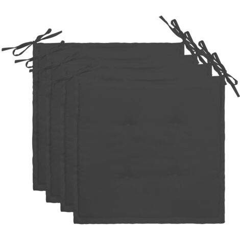 juego de 4 cojines para sillas de jardín 100% poliéster impermeable antracita 40x40x3 cm DEC021716