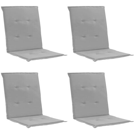 juego de 4 cojines para sillas de jardín 100% poliéster impermeable gris 100 x 50 x 3 cm DEC021679