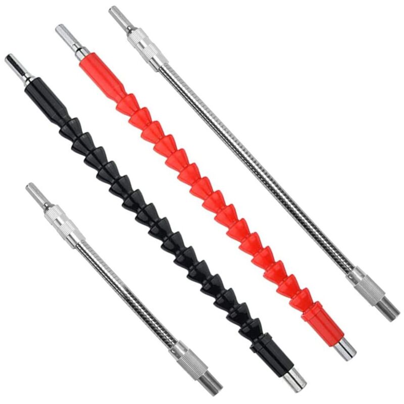 Juego de 4 destornilladores flexibles, destornillador de ángulo recto con extensión flexible, extensión de broca flexible, extensión flexible para