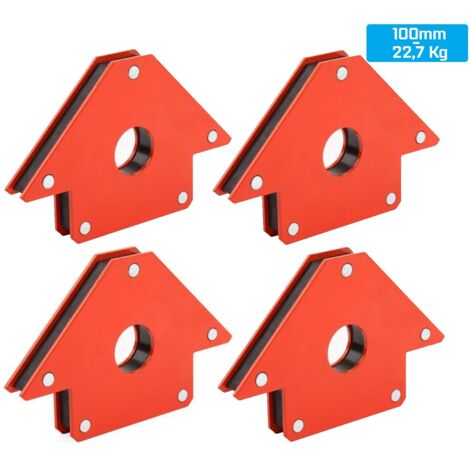 Juego de 4 escuadras magneticas para soldar 100mm 22,7 kg cada uno. Escuadra imantada para soldadura