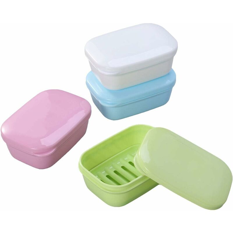 

Abcrital - Juego de 4 escurridores de jabón de plástico para baño, ducha, hogar, viajes (color aleatorio)