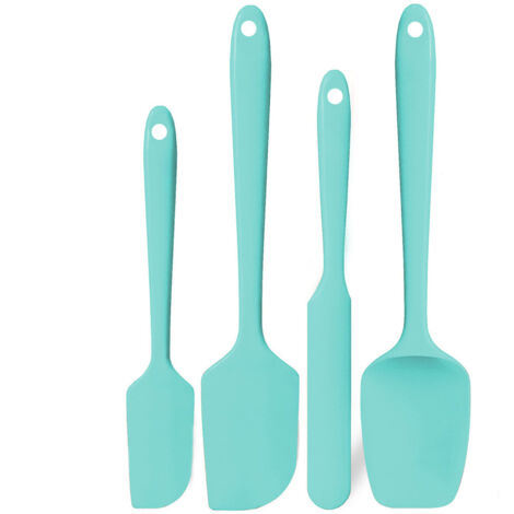 Juego de 4 espátulas de silicona: Espátula para repostería U-Taste Kitchen, resistente al calor hasta 315 ℃, antiadherente, flexible y sin BPA para hornear (Aquatic Sky).