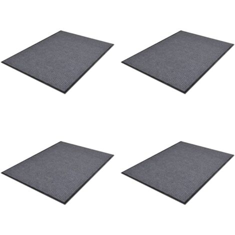 Juego de 4 felpudos de PVC gris 90x60 cm DEC023149