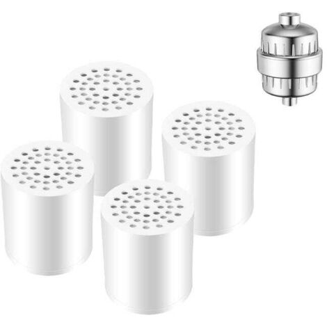 Juego de 4 filtros de ducha universales de 20 niveles + 1 filtro - Purificador de agua dura - Elimina metales pesados y otros sedimentos