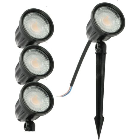 ARUM LIGHTING Juego de 4 Focos de Jardín Exterior MIRA 7W Eq 70W IP65 Température de Couleur: Blanc Chaud 3000K