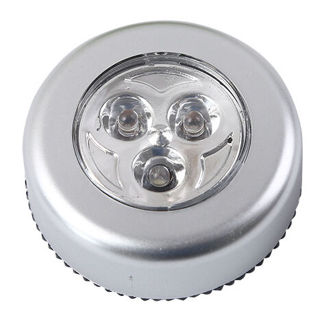 Juego de 4 focos LED autoadhesivos Iluminación adicional alimentada por 3 baterías para armario/alacena/estante/entrada/cocina/pasillo - blanco