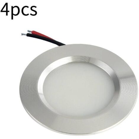 Juego de 4 focos LED empotrables de 3W 12V, luz blanca cálida 3000K, focos LED redondos regulables de 240 lúmenes, luz blanca cálida para cocina, baño, sala de estar, cabaña, barco y coche.