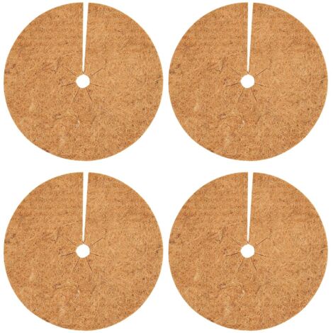 Juego de 4 fundas de cáscara de coco de 20 cm para macetas, esteras para el control de malas hierbas y plantas de exterior en invierno.