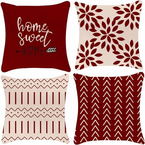 Juego de 4 fundas de cojines decorativas para sofá, funda de almohada decorativa, fundas de cojines para sofá, funda de cojín para exteriores, decoración para dormitorio, sofá, silla, cama, jardín, 45