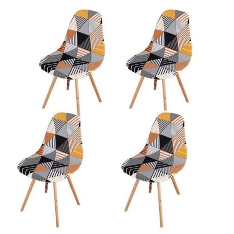 - Juego de 4 fundas elásticas para sillas de comedor, universales, sin brazos, para sala de estar, cocina y decoración del hogar
