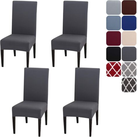 Juego de 4 fundas para sillas, fundas extraíbles y lavables para sillas de comedor, protector elástico para sillas para el hogar, la cocina, banquetes, restaurantes y fiestas.