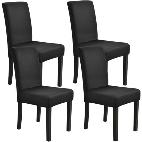 Juego de 4 fundas protectoras elásticas negras para silla 030010652