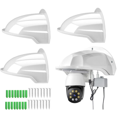 Juego de 4 fundas protectoras para cámaras de vigilancia CCTV, carcasa de ABS, protección solar y contra la lluvia para cámaras tipo bala y domo.