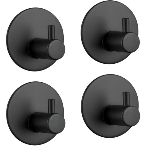 Juego de 4 ganchos adhesivos de alta resistencia: ganchos resistentes, impermeables y autoadhesivos para baños, cocinas y detrás de las puertas.