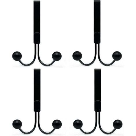 Juego de 4 ganchos para baño, para colgar sobre la puerta, compatibles con ropa, ganchos metálicos para puerta, 2 ganchos