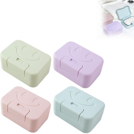 Juego de 4 jaboneras de viaje herméticas para lavabo de baño